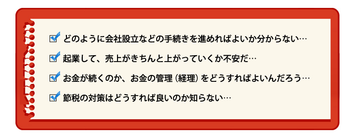 どのように会社設立などの手続きを進めればよいか分からない